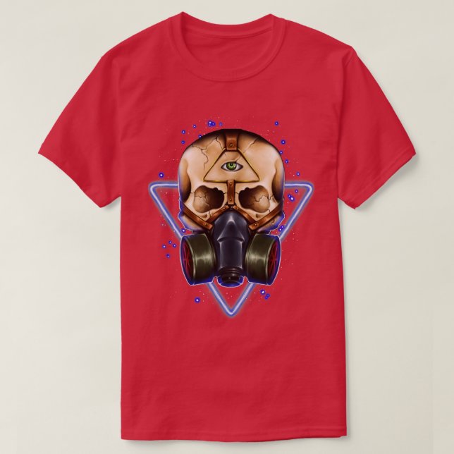 Camiseta Crânio tóxico com máscara (Frente do Design)