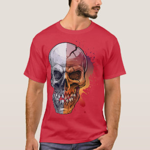 Camiseta Crânio velho com crack Skeleton T-Shirt