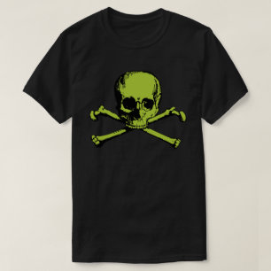 Camiseta Crânio Verde E Crossbones