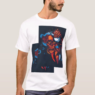 Camiseta 🔥 Crânio vermelho artístico – Design de fogo 🔥