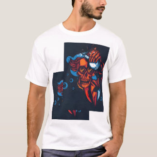 Camiseta 🔥 Crânio vermelho artístico – Design de fogo 🔥