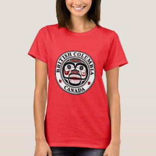 Camiseta Crânio vermelho preto nativo americano