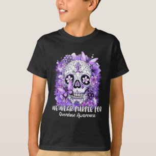 Camiseta Crânio Vestimos Roxo Para Sensibilização Para Sobr