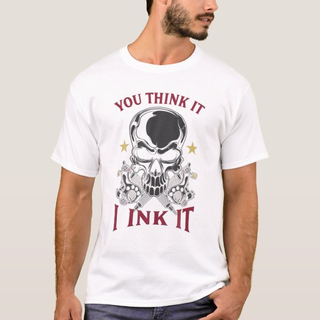 Camiseta Crânio Você Acha Que Eu Acho Engraçado Tatuar Arti (Frente)