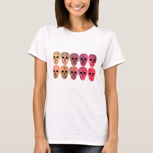 Camiseta Crânios cor-de-rosa (Frente)