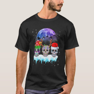 Camiseta Crânios de Açúcar no Natal Crânios Engraçados