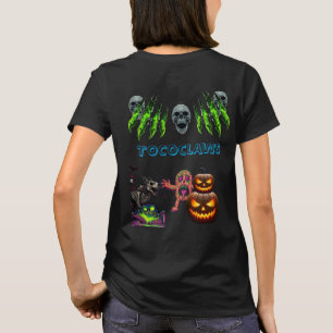 Camiseta Crânios e Abóboras de Halloween Tóxicos Gráficos