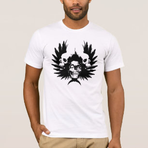 Camiseta Crânios e asa - preto