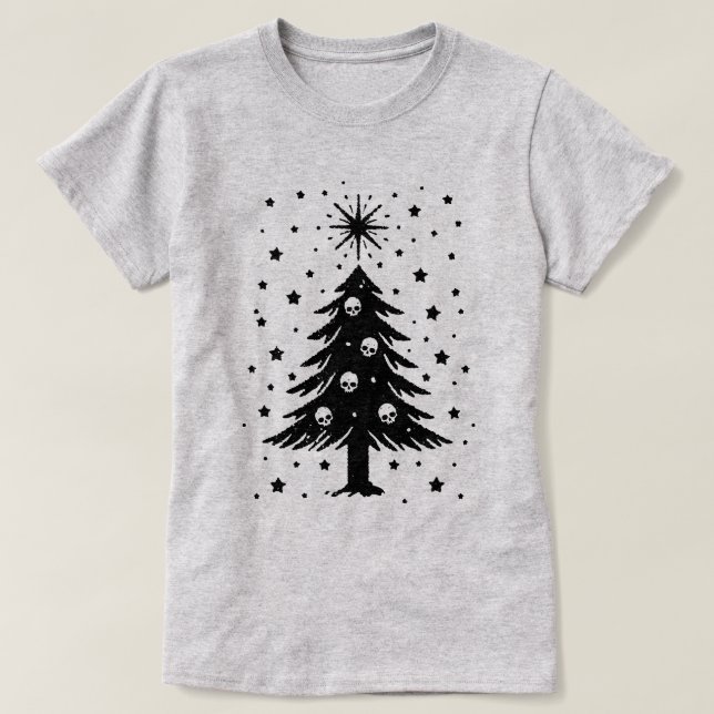 Camiseta Crânios Para Árvore De Natal (Frente do Design)