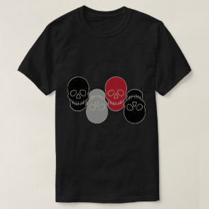 Camiseta Crânios - Preto-Bato e Branco-Osso