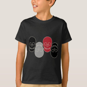 Camiseta Crânios - Preto-Bato e Branco-Osso