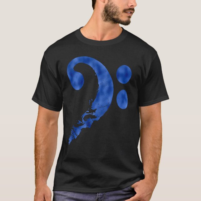 Camiseta Cranium in Shape of Bass Clef Bassist Guitarist Mu (Frente)