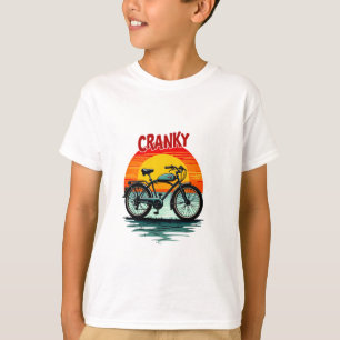 Camiseta Cranky Biker Tee: Vintage Sunset e uma bicicleta s