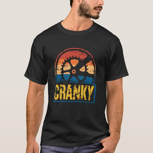 Camiseta Cranky Retro Cycling Gear Funny Bike Design (Frente)