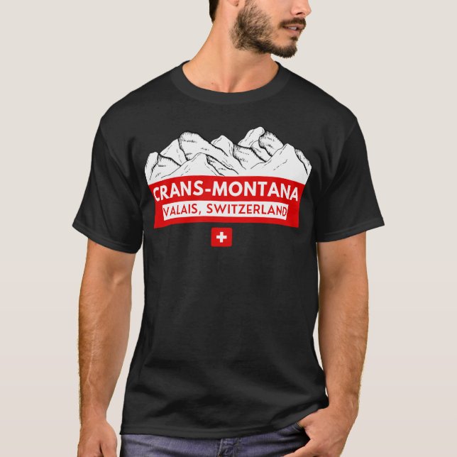Camiseta Crans Montana Valais Suiça Ski Snowboard (Frente)