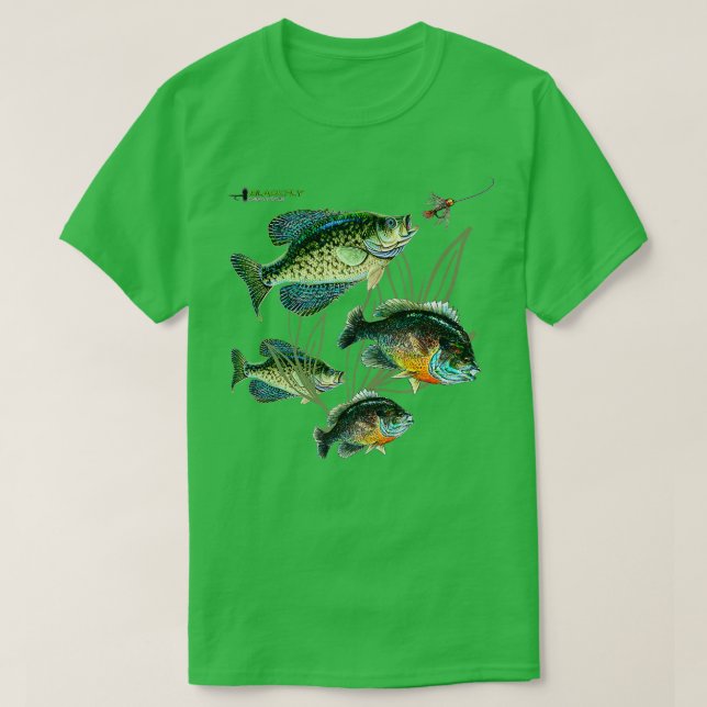 Camiseta Crappie Bluegill Pesca Hoodies Black Fly (Frente do Design)