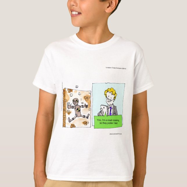 Camiseta Crash Text Dummy Engraçado (Frente)