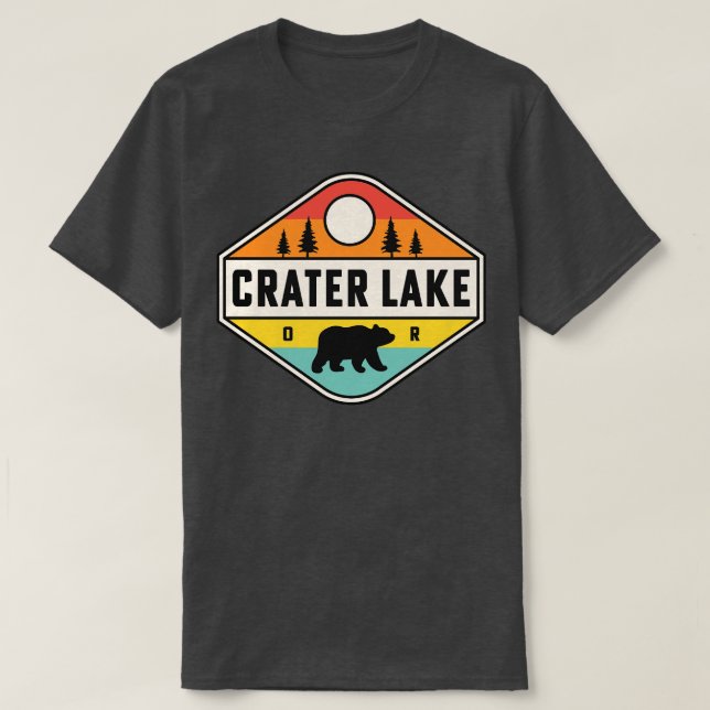 Camiseta Crater Lake National Park Oregon Camping Hiking (Frente do Design)