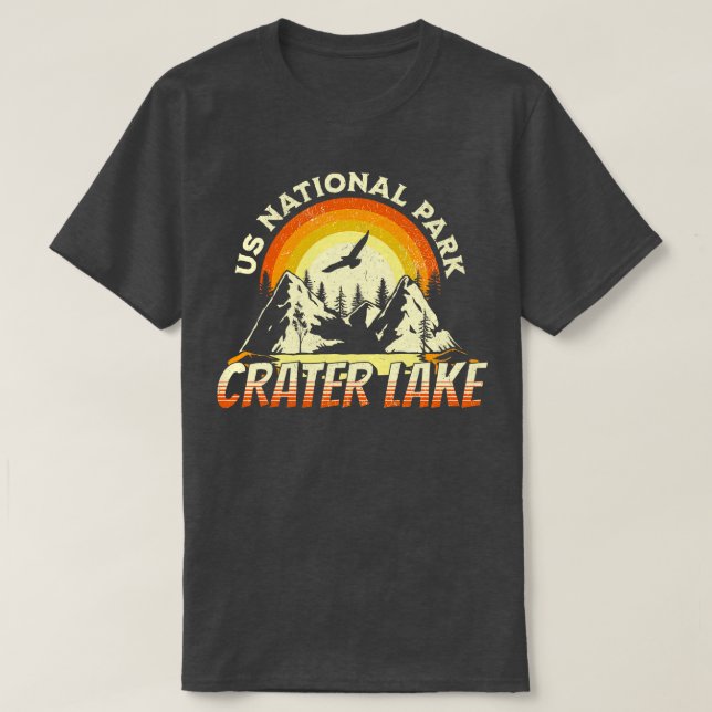 Camiseta Crater Lake US National Park Oregon Hiking Camping (Frente do Design)