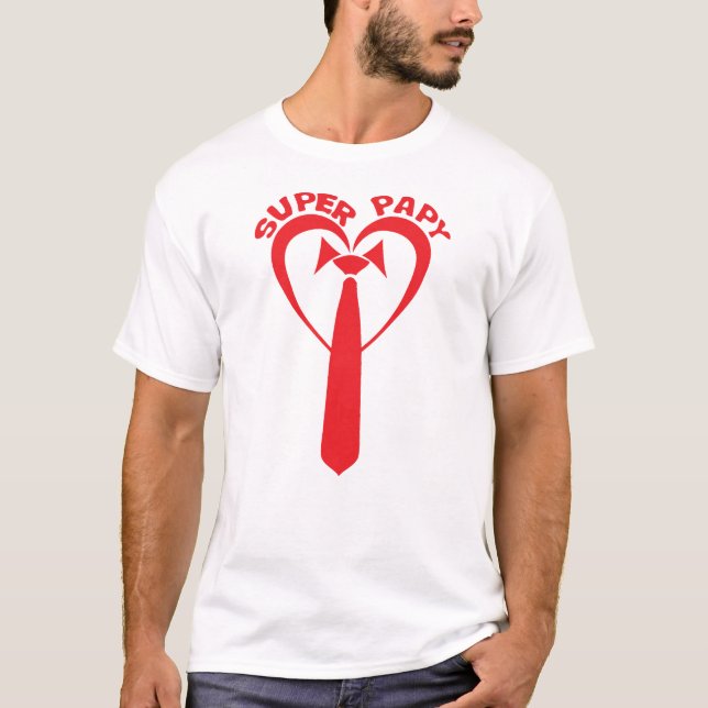 Camiseta cravate_coeur_super_papy (Frente)