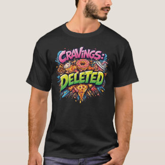 Camiseta Cravings Deleted – Bold Comic Junk Food Graphic