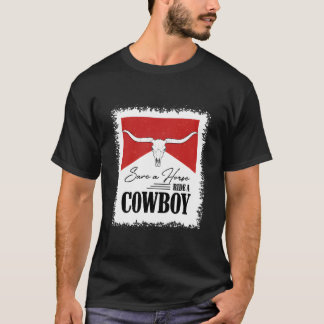 Camiseta Cravo de Touro Vintage Branqueado Salve um Cavalo