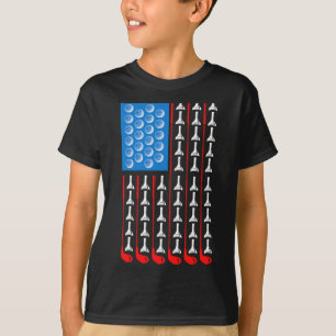 Camiseta Cravos de Golfe com Bandeira dos EUA Clubes de Gol