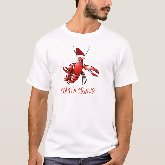 Camiseta Crawdad do papai noel (papos do papai noel) (Frente)