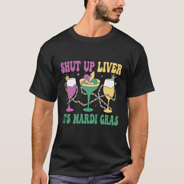Camiseta Crawfish Boil Shut Up Liver Mardi Gras Beer Drinki (Frente)