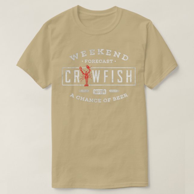 Camiseta Crawfish BoilWeekend Previsão Cajun e Beer Party (Frente do Design)
