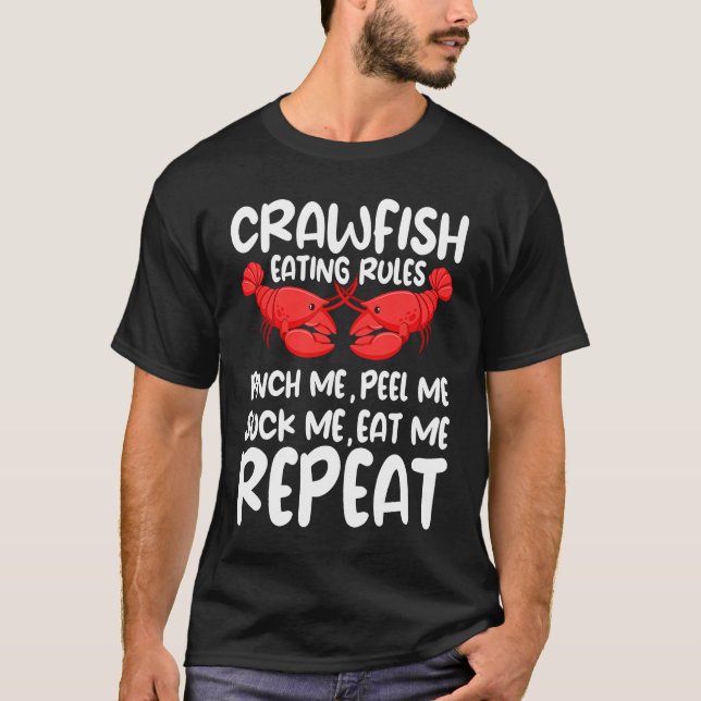 Camiseta Crawfish Eating Rules Cajun Seafood Crawdad Mudbug (Frente)