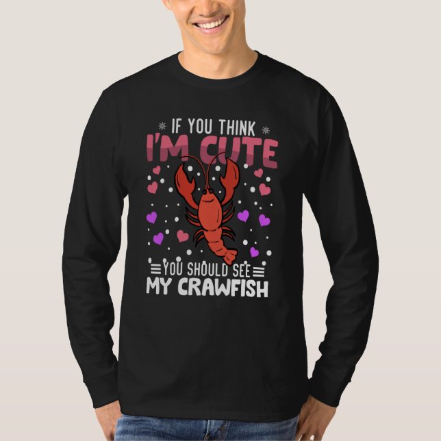 Camiseta Crawfish Heart Valentine's Day Animal For Womens K (Frente)