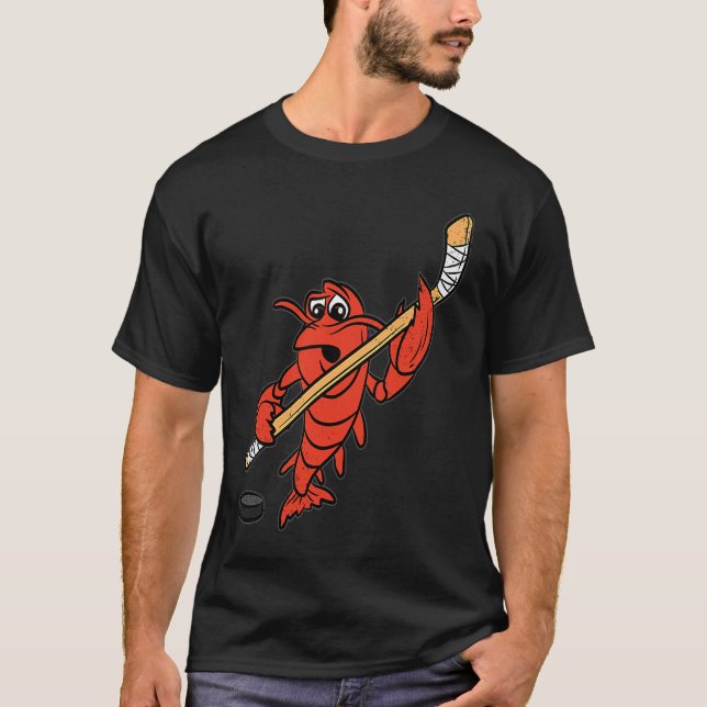 Camiseta Crawfish Hockey Player Mardi Gras Sport Carnival P (Frente)