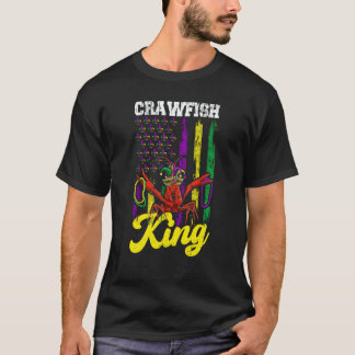 Camiseta Crawfish King Beads Mardi Gras Flag Dab Kids Toddl