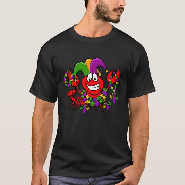 Camiseta Crawfish Mardi Gras Tee Jester Lobster Crayfish Fa (Frente)