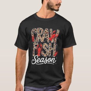 Camiseta Crawfish Season Leopard Engraçado Lagosta