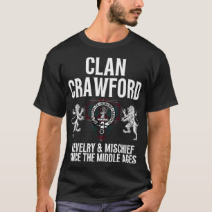 Camiseta Crawford Clan Scottish Name Casaco De Arms Tartan 