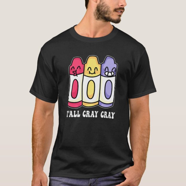 Camiseta Cray On Colour Child Art - Yall Cray Cray Crayon (Frente)