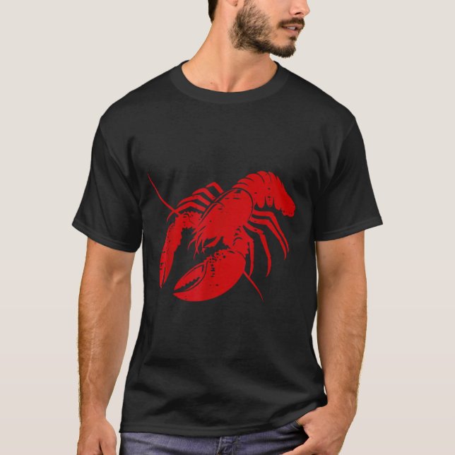 Camiseta Crayfish Lobster Red Silhouette Crawfish Men Women (Frente)