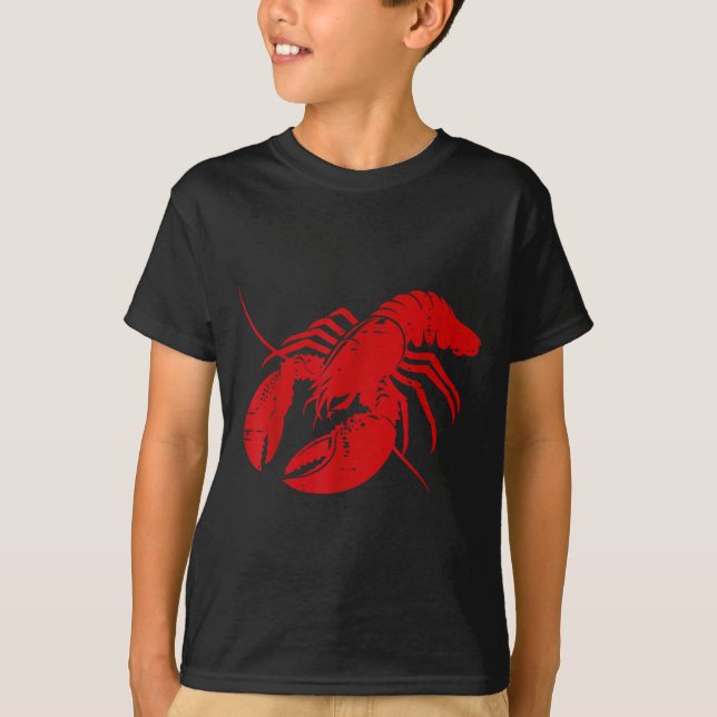 Camiseta Crayfish Lobster Red Silhouette Crawfish Men Women (Frente)