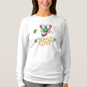Camiseta Crayfish/trompet/mask/fleur de lis Mardi Gras