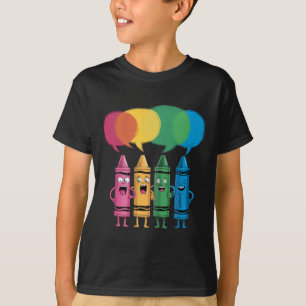 Camiseta Crayon Fashionable Humor Color Crayons Sexta-feira