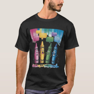 Camiseta Crayon Humor Lápis de Cor Cute Friyay Vida de Prof
