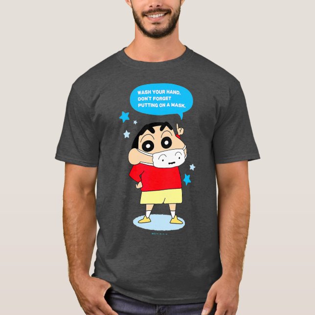 Camiseta Crayon Shin-chan DONT ESQUEÇA DE COLOCAR EM UMA MÁ (Frente)
