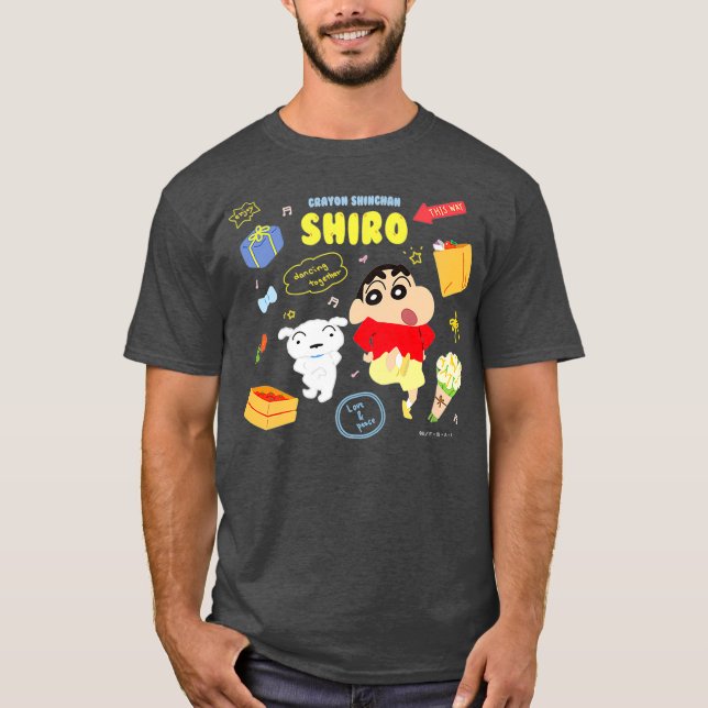 Camiseta Crayon Shin-chan HappyShiro Dance juntos (Frente)
