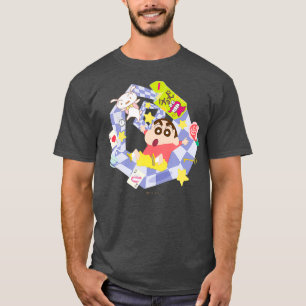 Camiseta Crayon Shin-chan Round e chá Shin-chans redondos