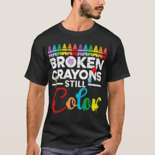 Camiseta Crayons Ainda Colorido Suporte à Consciência da Sa