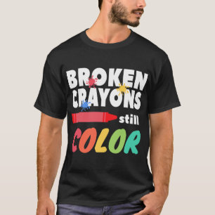 Camiseta Crayons ainda são a cor Sensibilização para a saúd