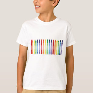 Camiseta Crayons Coloridos Design de Fundo de Aquarela