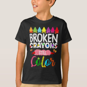 Camiseta Crayons Partidos Ainda Coloridos Saúde Mental S Aw